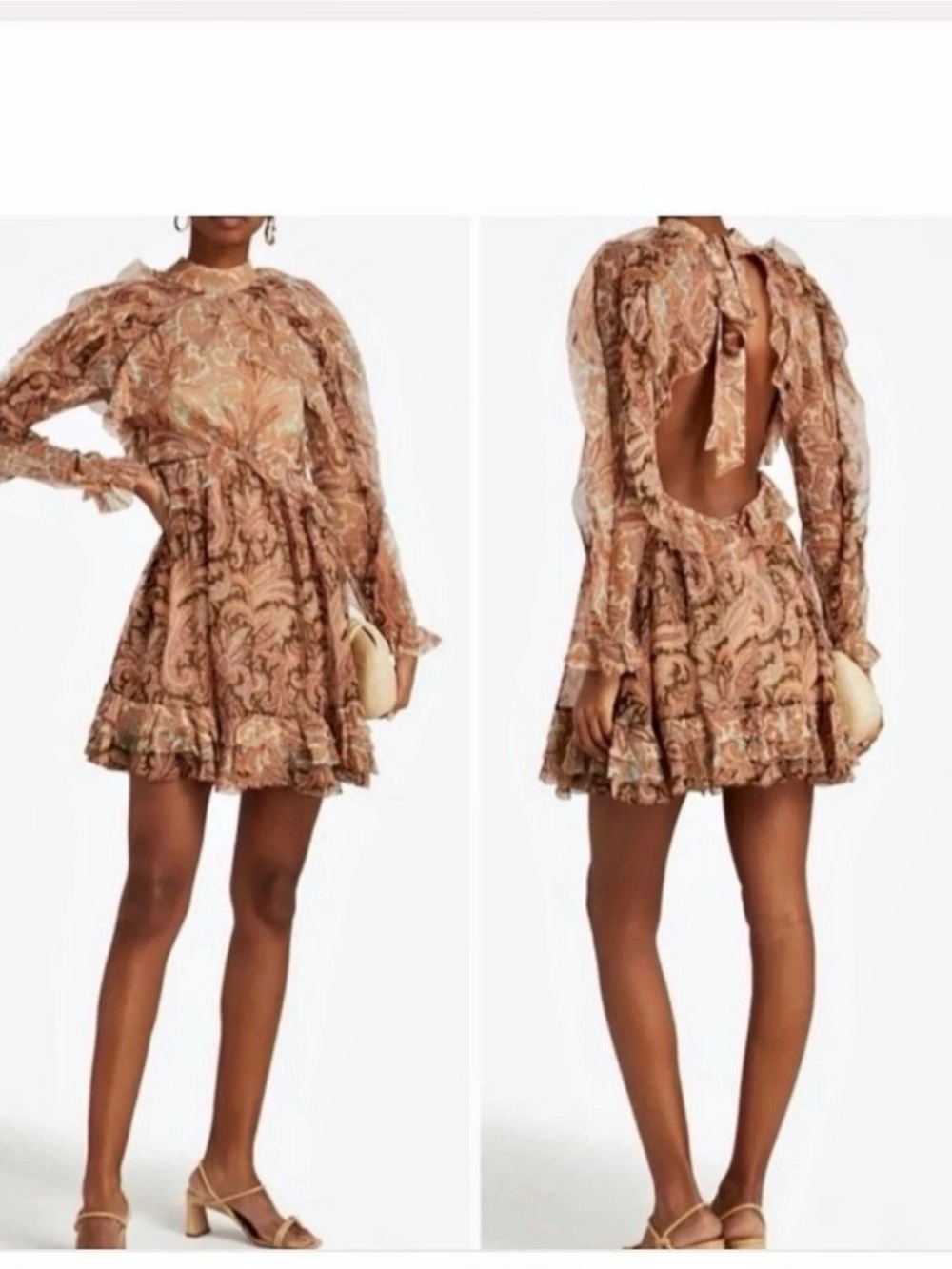Zimmermann Paisley Ruffle Mini Dress - Picture 2 of 6